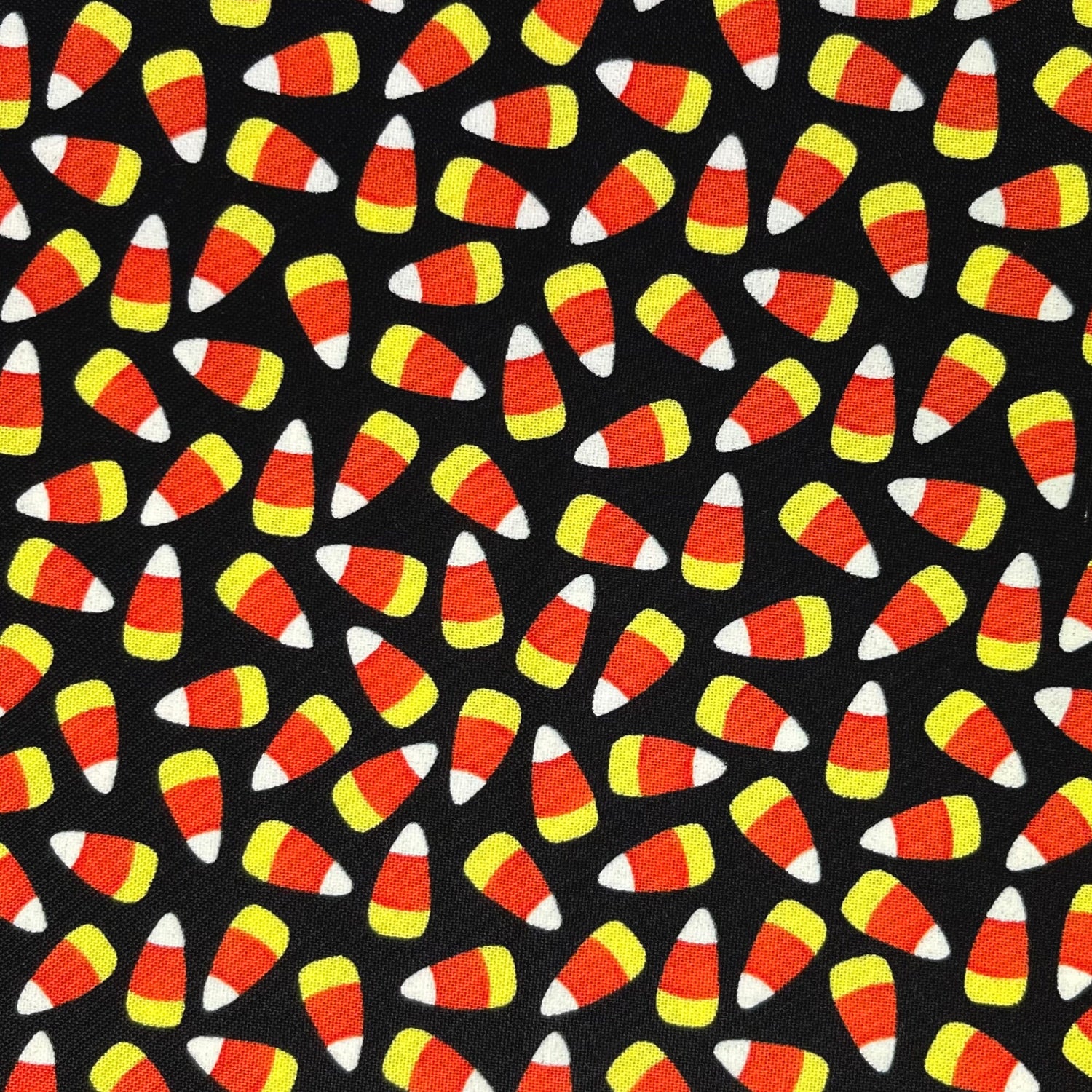 Candy Corn Fabric Frightful Delightful Halloween Fabric Black Orange Yellow Fabric Henry Glass HG9904G-99