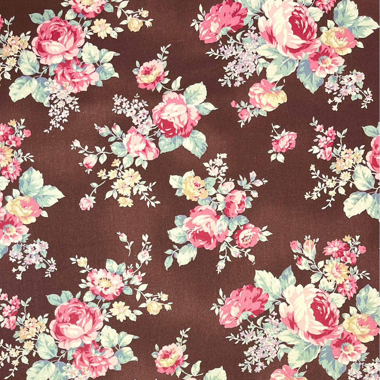 Rose Fabric Pink Roses Vintage Quilting Cotton Craft Fabric
