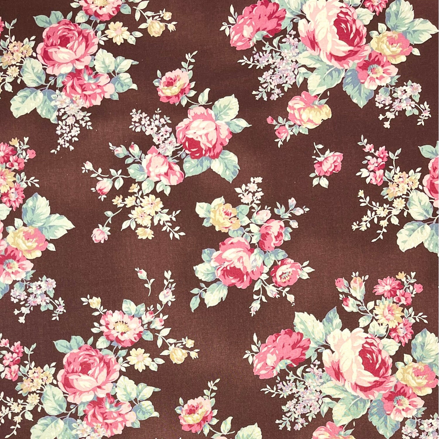 Rose Fabric Pink Roses Vintage Quilting Cotton Craft Fabric