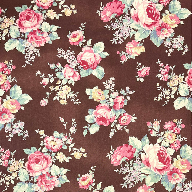 Rose Fabric Pink Roses Vintage Quilting Cotton Craft Fabric