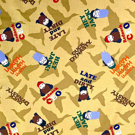 Duck Dynasty Fabric Brothers of Beard Duck Camo Flying Ducks Faces Sayings - CP48870