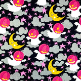 Halloween fabric Moonlight Vampire, pink pumpkin ghosts by David Walker  for FreeSpirit SKU: DW104.Vamp