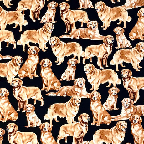 Dog fabric, Golden Retrievers, cotton quilting, Timeless Treasures TT-C4892.Golden