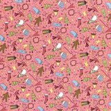 Under the Mistletoe, Christmas Cotton Quilting fabric, Toss Soft Red Henry Glass HG8330.22