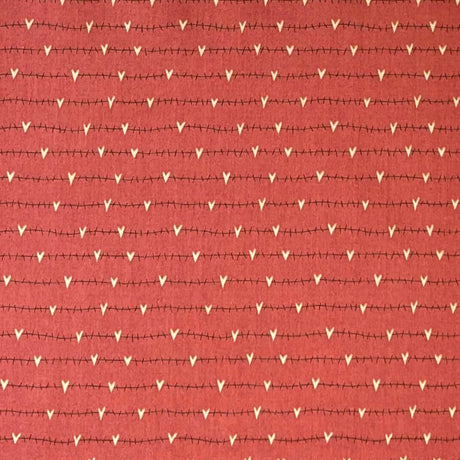 Hearts Cotton Quilting fabric, hearts on a string, Henry Glass
