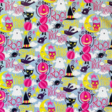 Trick or Treat fabric Halloween Black Cat Henry Glass Fabric
