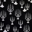 Candle fabric Black White fabric Candelabra Fright Night Halloween Henry Glass Fabric Halloween Cotton Quilting fabric