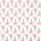 Marguerite Fabric – Cloud – Coral Pink & Grey Butterflies – Michael Miller DC7091