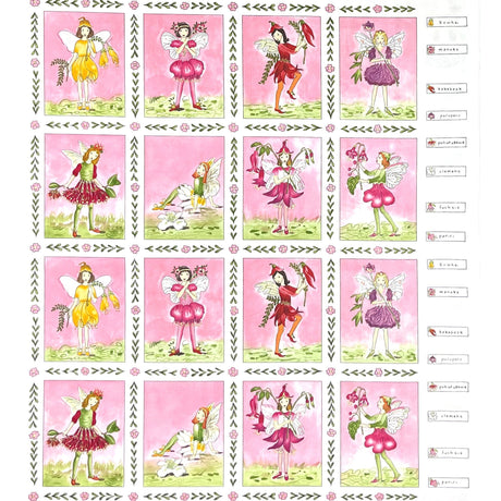 Floral Fairies Flower Fabric PANEL Novelty fabric