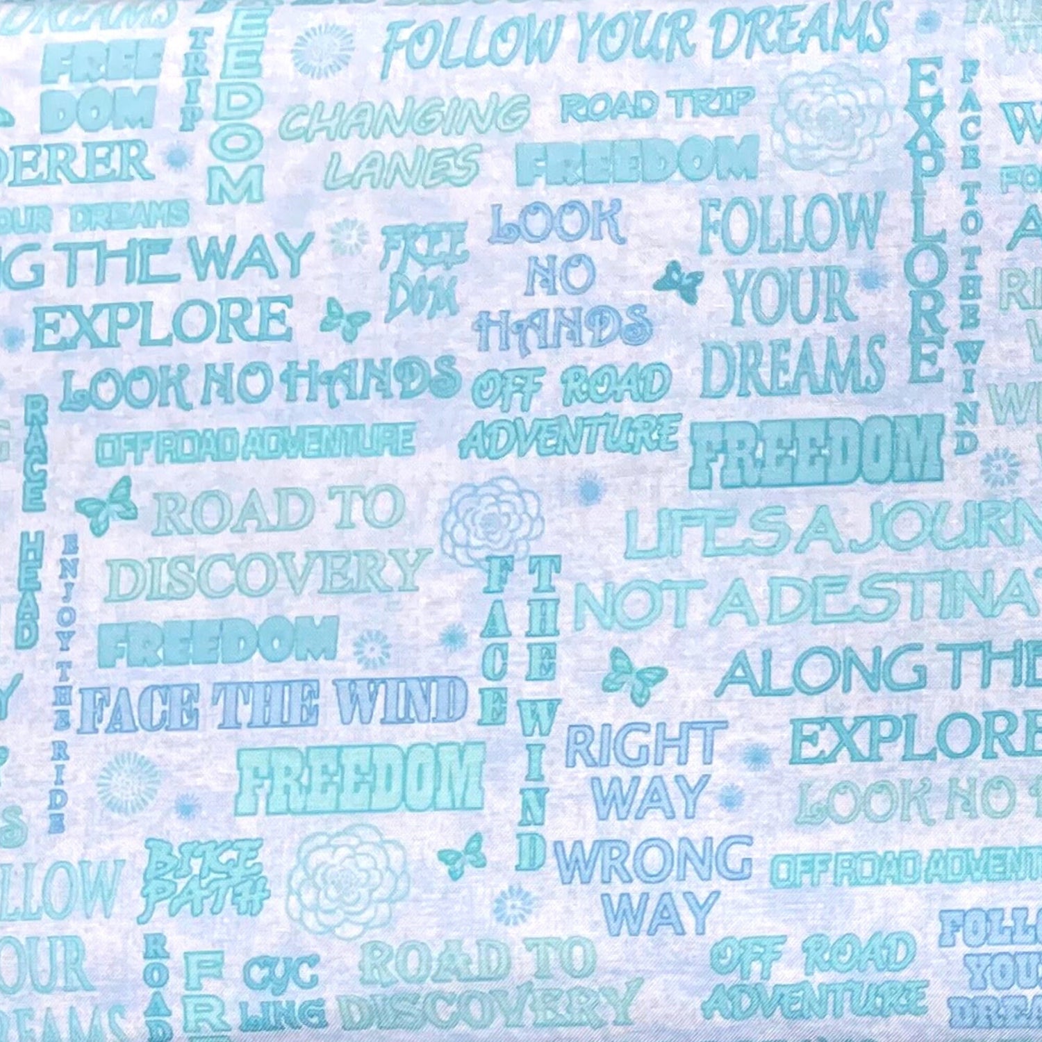 Words Follow your Dreams Enjoy the Ride Sky Blue Studio E
