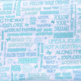 Words Follow your Dreams Enjoy the Ride Sky Blue Studio E