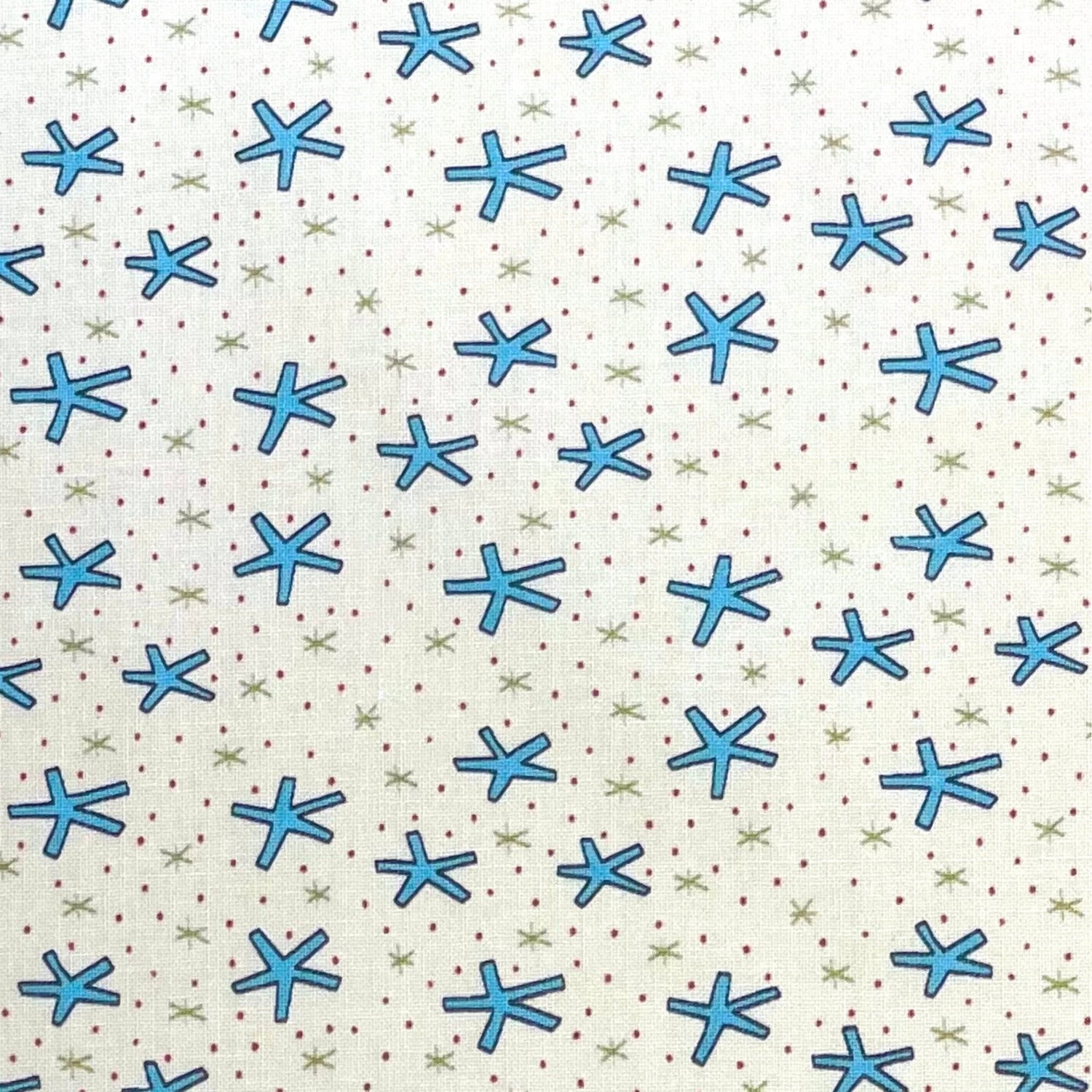 Quilting fabric Blue Cream Star Fabric Celebrations Henry Glass HG8755-44