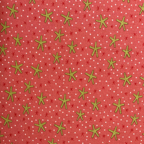 Red Stars Christmas fabric Quilting Patchwork Crafting fabric Henry Glass HG8755-22