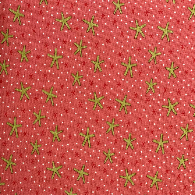 Red Stars Christmas fabric Quilting Patchwork Crafting fabric Henry Glass HG8755-22