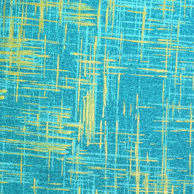 Turquoise metallic fabric Painters Canvas Michael Miller Blender Quilting Cotton Fabric MM4816