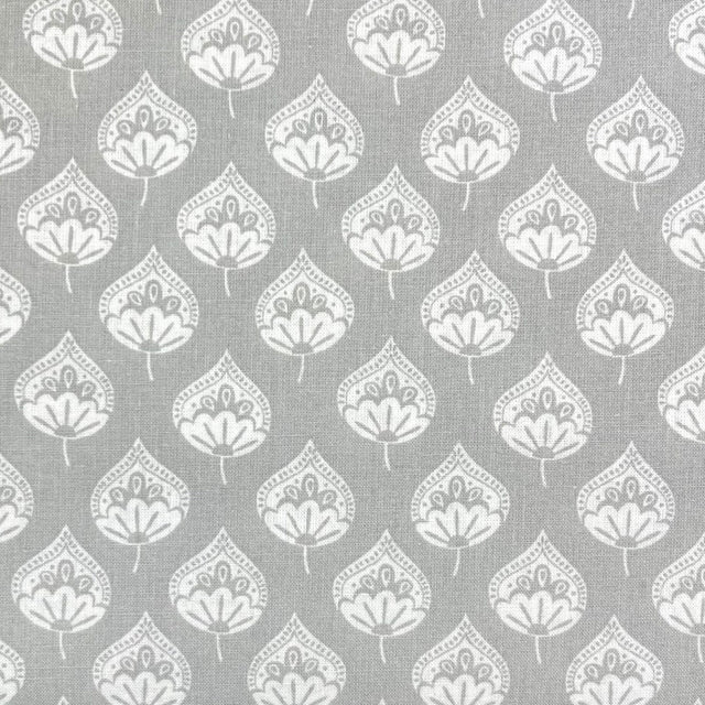 Grey fabric Plant Leaves 50cm Quilters Cotton Fabric Springs Creative