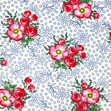 Merry Go Round Floral Cotton Fabric | Pink & Red Roses | Moda M21720-23