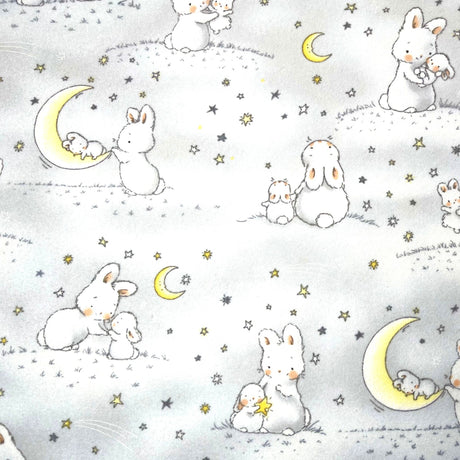 Bunnies Little Ones Moons FLANNEL Fabric CF-6453