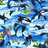 Sea Life Vacation Fish & Whale Fabric – Timeless Treasures C6152