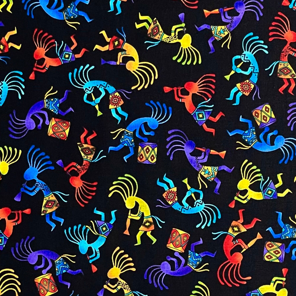 Kokopelli Hopi Fabrics 1.5mtr Timeless Treasures TT-C5158Brite