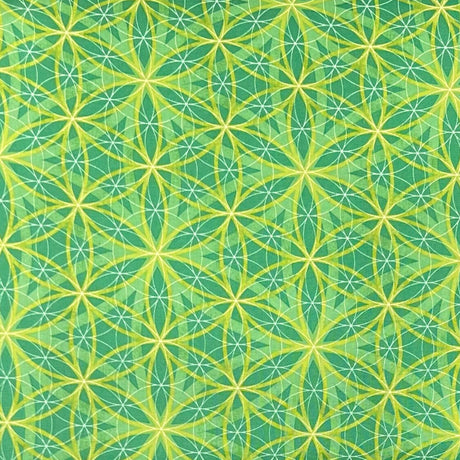 Lime Geometric fabric Circle cotton quilting fabric Enjoy the Ride Studio E