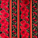 Floral Fabric ANZAC Poppies border Fabric by Timeless Treasures Fabric C5836
