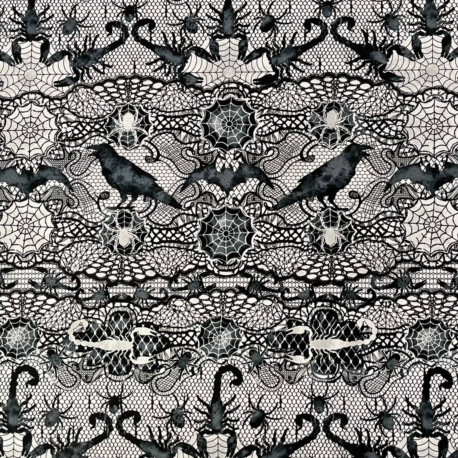 Wicked Lace fabric 50cm Gothic Fabric Timeless Treasures C5250 Cotton Quilting Craft fabric