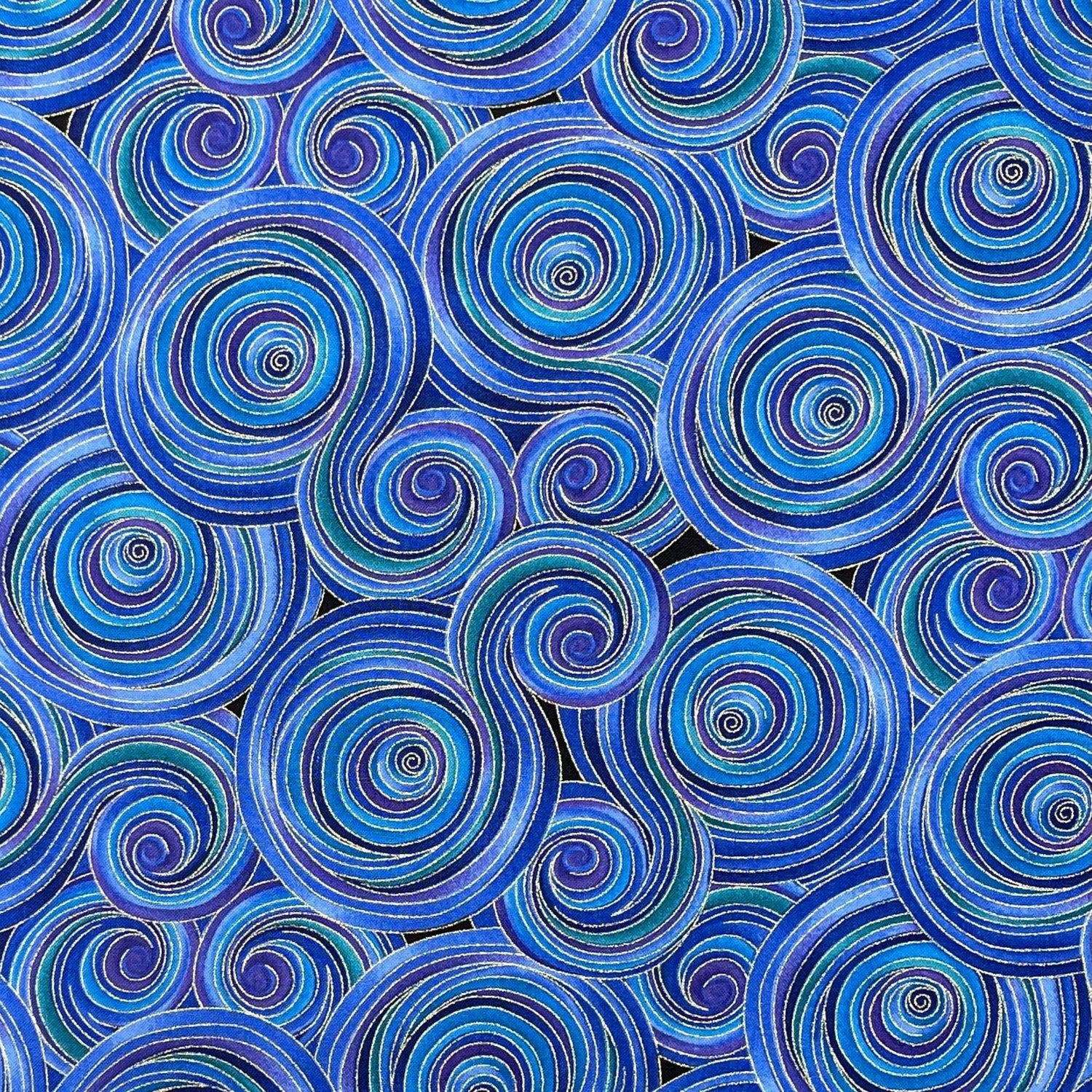 Night Multi Geo Circles Timeless Treasures Fabric CM6098