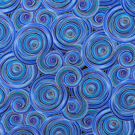 Night Multi Geo Circles Timeless Treasures Fabric CM6098