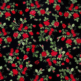 Rose Miniature fabric Glamour Red black Timeless Treasures Fabric C5047 Cotton Quilting Craft fabric