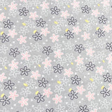Do you Believe fabric, Gold Glitter accents Floral Pink Daisy in Cloud by Michael Miller MM7854Cloud