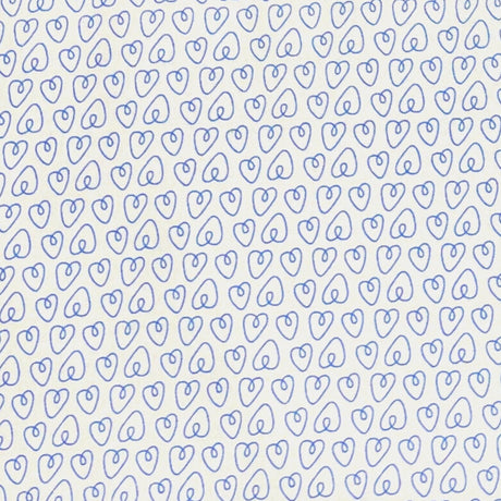 Petite Hearts in Blue, cotton quilting fabric by Michael Miller MM6555G.Blue