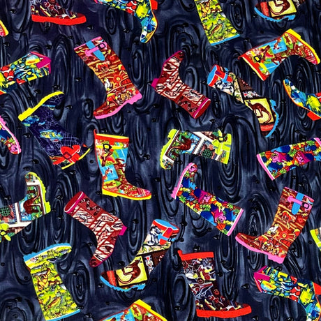Boots Laminate Fabric, Australian Boots - Charcoal