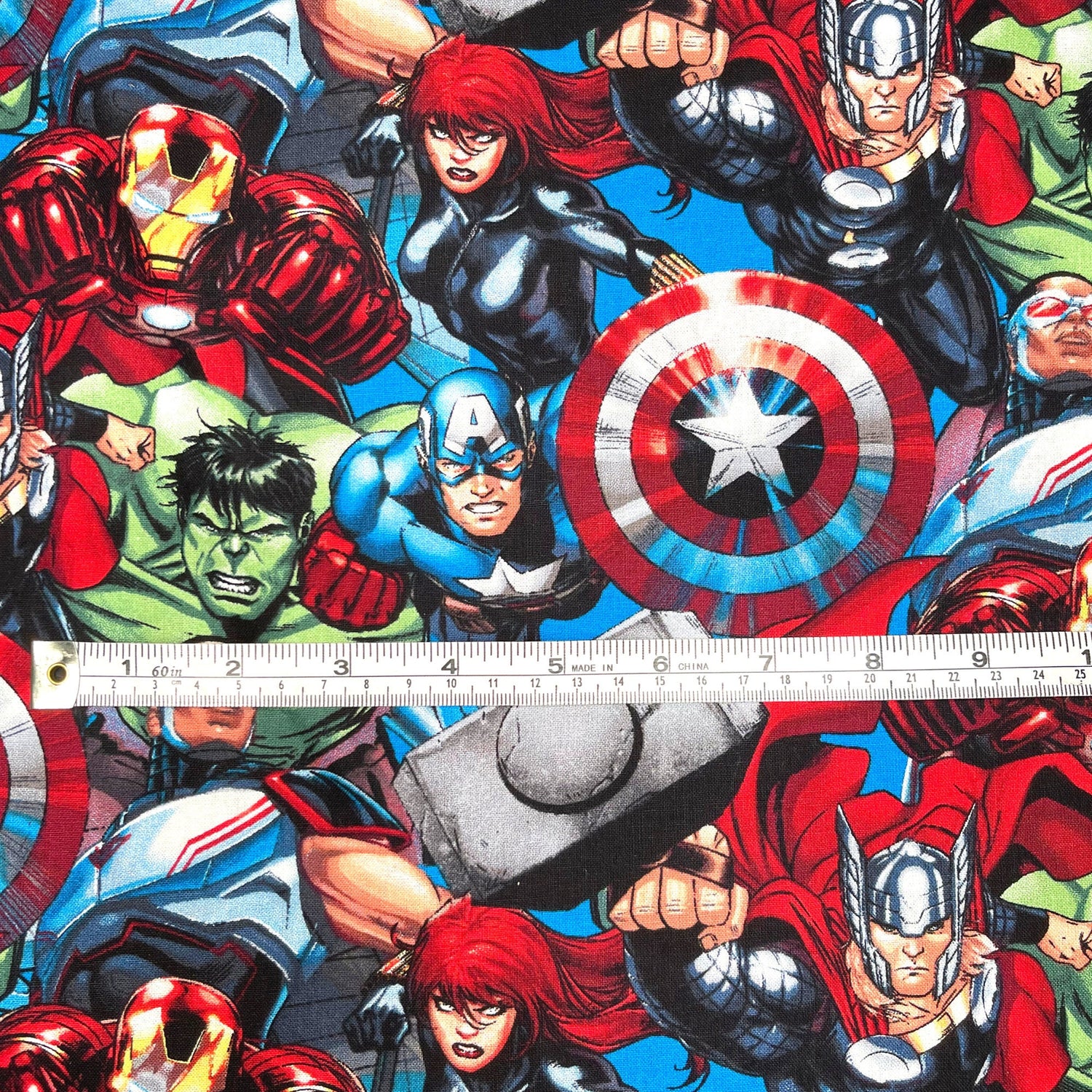 Packed Avengers, Cotton Quilting Marvel fabric by Springs Creative SP-CP65606multi