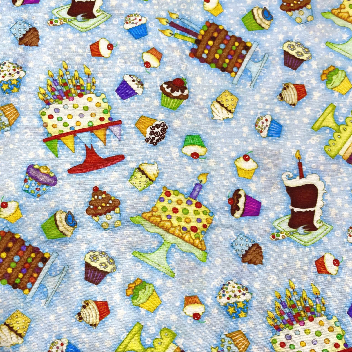 Cupcakes EOB Let's Celebrate Fabric Henry Glass Multi HG1068.11