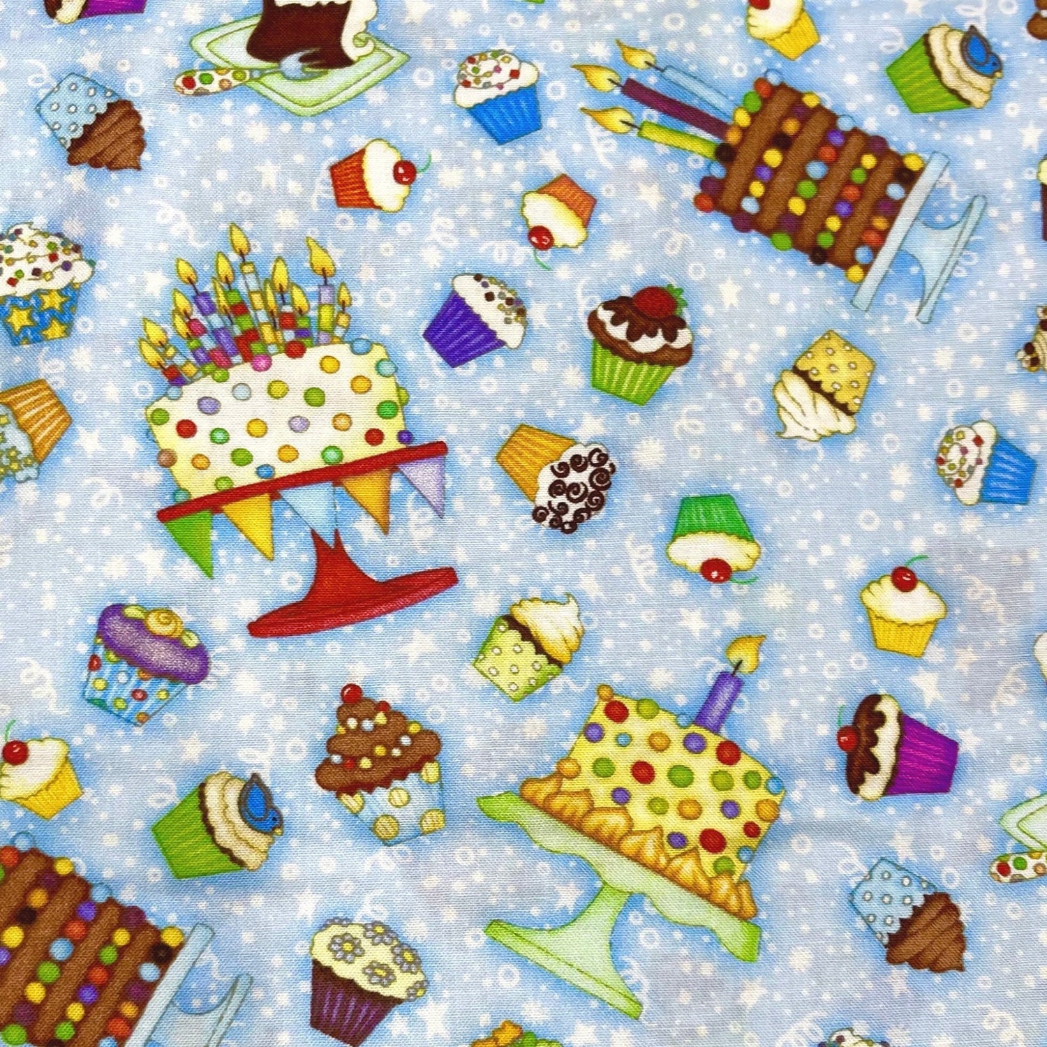 Cupcakes EOB Let's Celebrate Fabric Henry Glass Multi HG1068.11