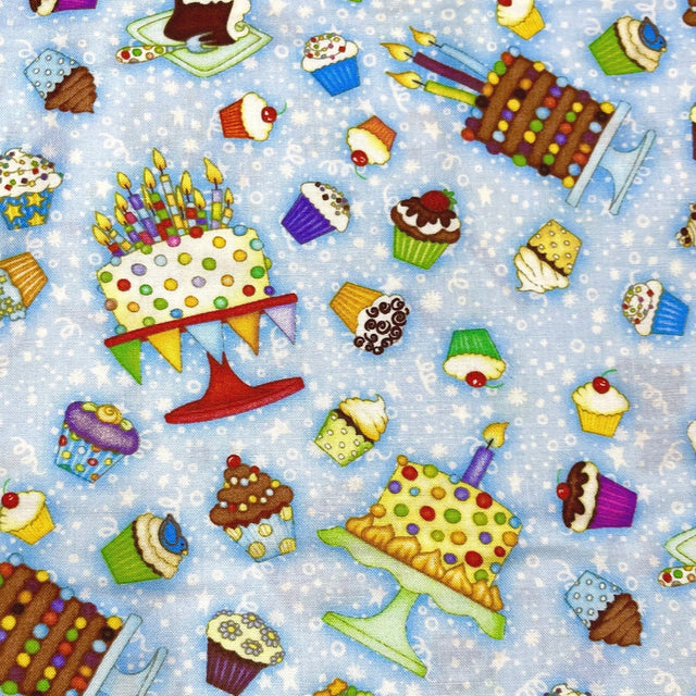 Cupcakes EOB Let's Celebrate Fabric Henry Glass Multi HG1068.11