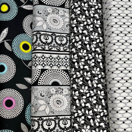 Licorice Candy Geometric White - StudioE - Cotton Quilting Fabric - SE3355.9