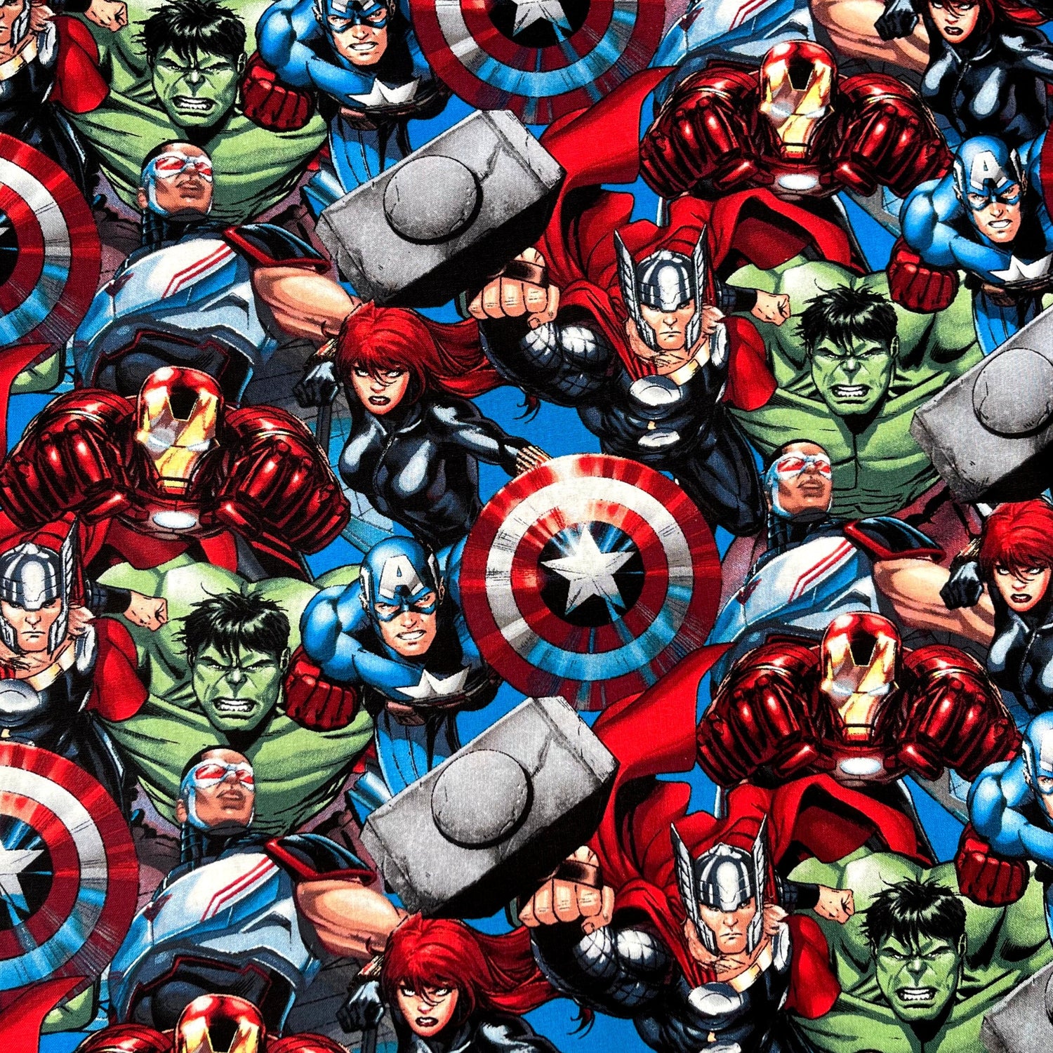 Packed Avengers, Cotton Quilting Marvel fabric by Springs Creative SP-CP65606multi