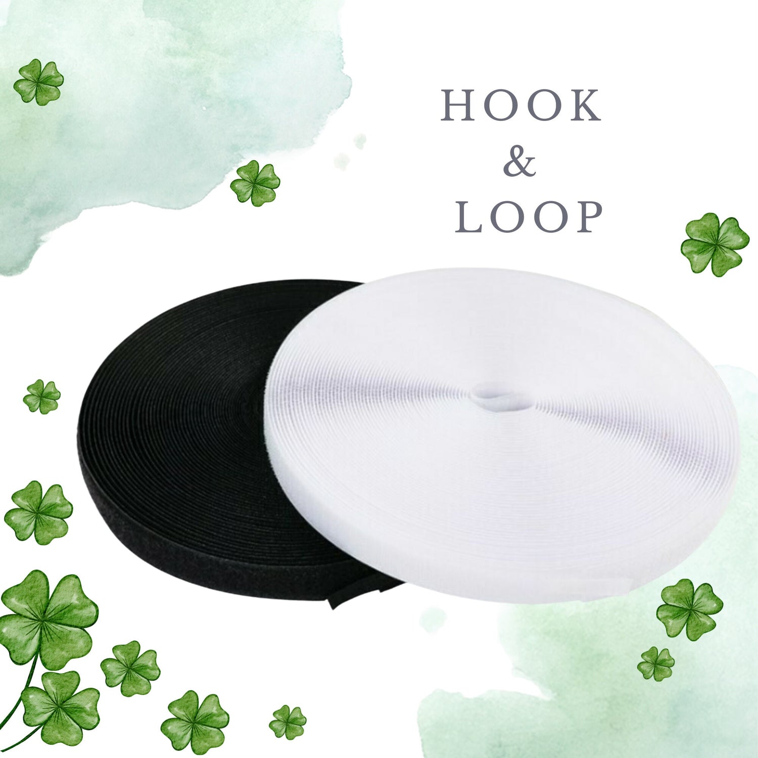 Hook and Loop Fastener 25mm wide - Sew-On Velcro Black, White or Cream