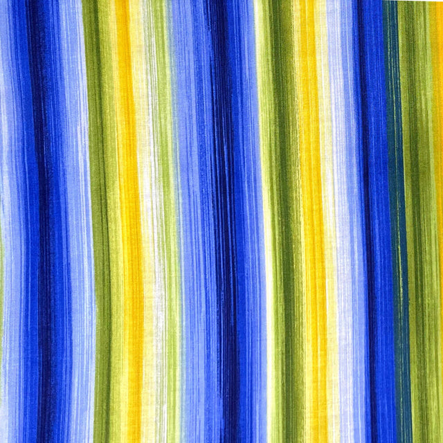 Floral Blue Yellow Stripes Angelica Bright fabric Timeless Treasures Craft Cotton Quilters fabric C6362