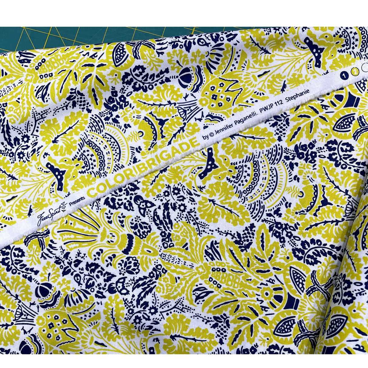 Color Brigade Fabric Jennifer Paganelli Quilting Crafting 100% Cotton Yellow fabric PWJP112.citrine