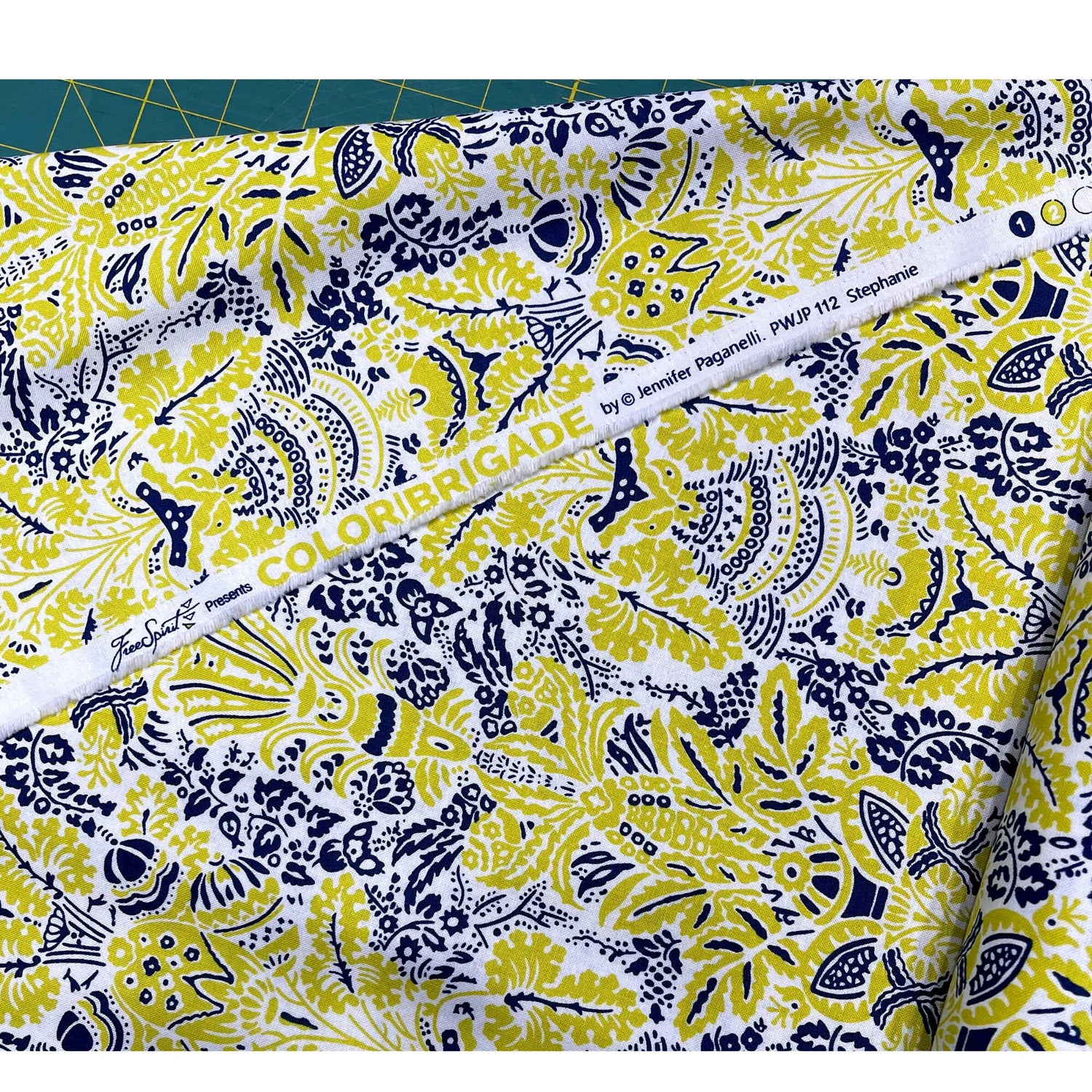Color Brigade Fabric Jennifer Paganelli Quilting Crafting 100% Cotton Yellow fabric PWJP112.citrine