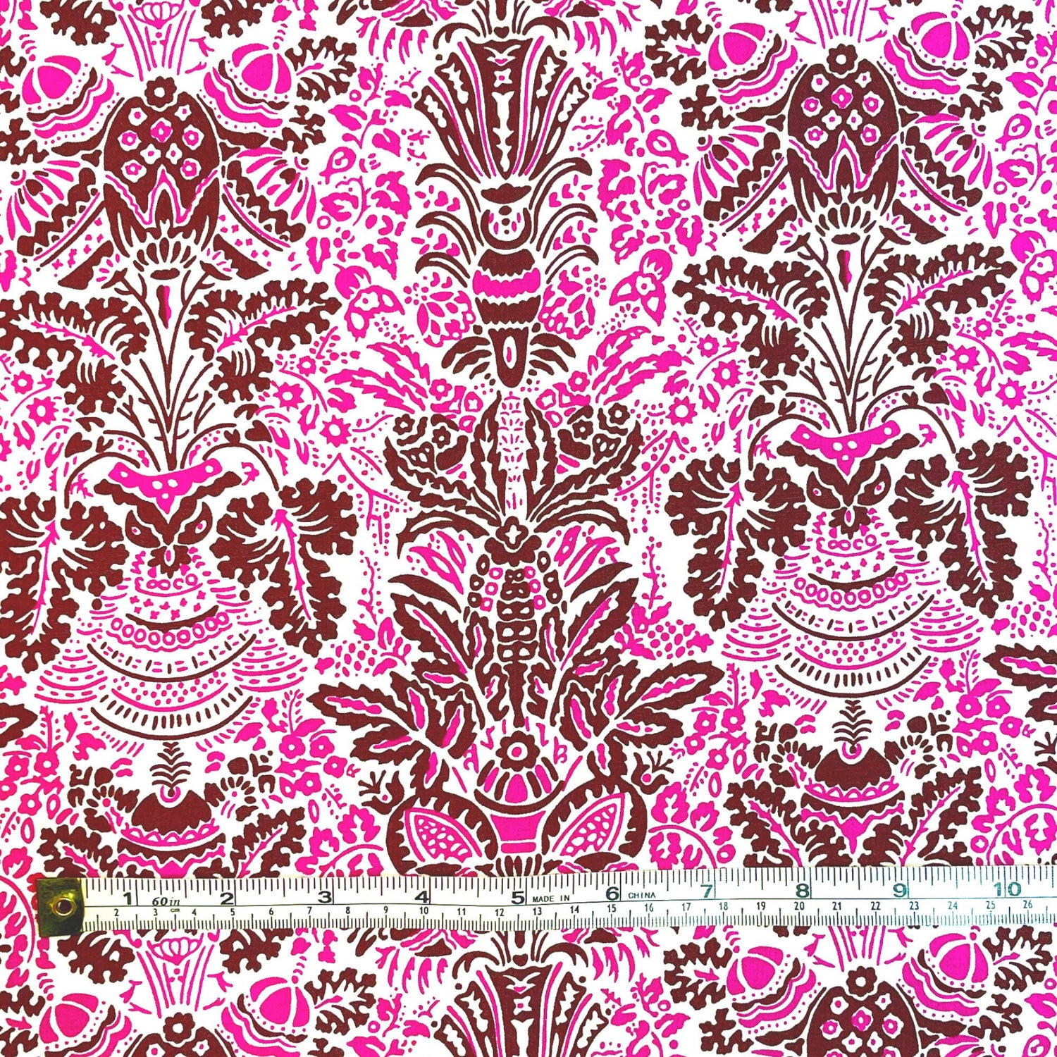 Color Brigade, Pink floral Cotton Quilting Fabric by Jennifer Paganelli, FreeSpirit fabric PWJP112.Maroon