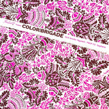 Color Brigade, Pink floral Cotton Quilting Fabric by Jennifer Paganelli, FreeSpirit fabric PWJP112.Maroon