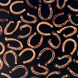 Horseshoe fabric, FQ, Wild Wild West Timeless Treasures Brown Black fabric C6306-Black