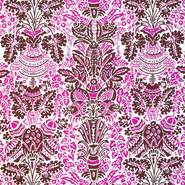 Color Brigade, Pink floral Cotton Quilting Fabric by Jennifer Paganelli, FreeSpirit fabric PWJP112.Maroon