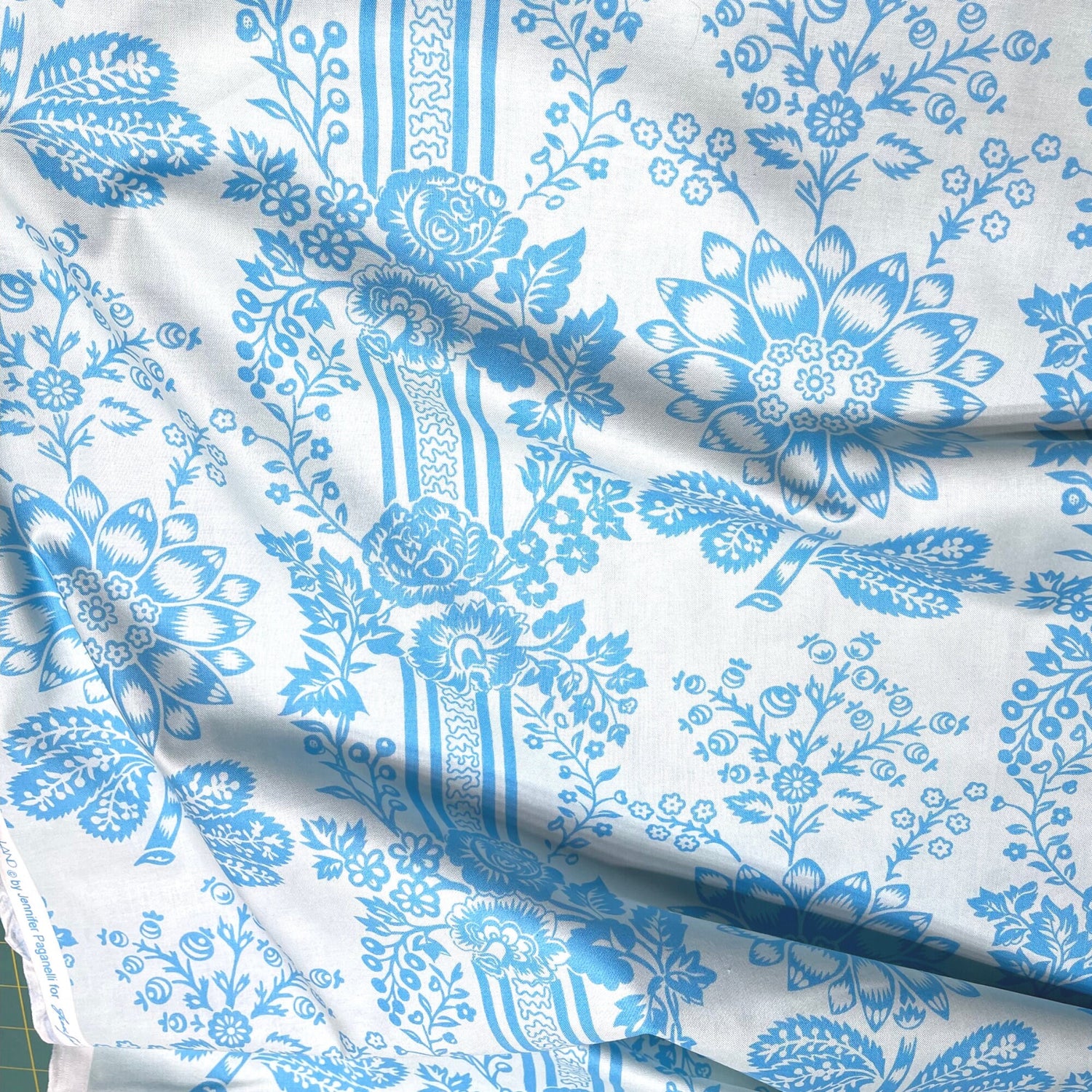 Jennifer Paganelli Caravelle Arcade Aqua fabric Quilting Craft 100% Cotton fabric FreeSpirit PWJP068-SKY