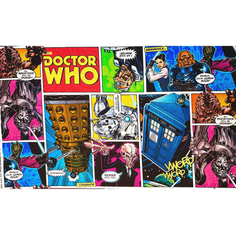 Doctor Who fabric Daleks Davros Villians 31cm Multi 100% Craft Cotton Quilting Novelty Licensed Fabric by Springs Creative CP54493