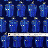 Doctor Who Tardis fabric 50cm Blue Cotton Fabric Quilting Police Public Phone Booth Novelty Fabric Springs Creative CP57124